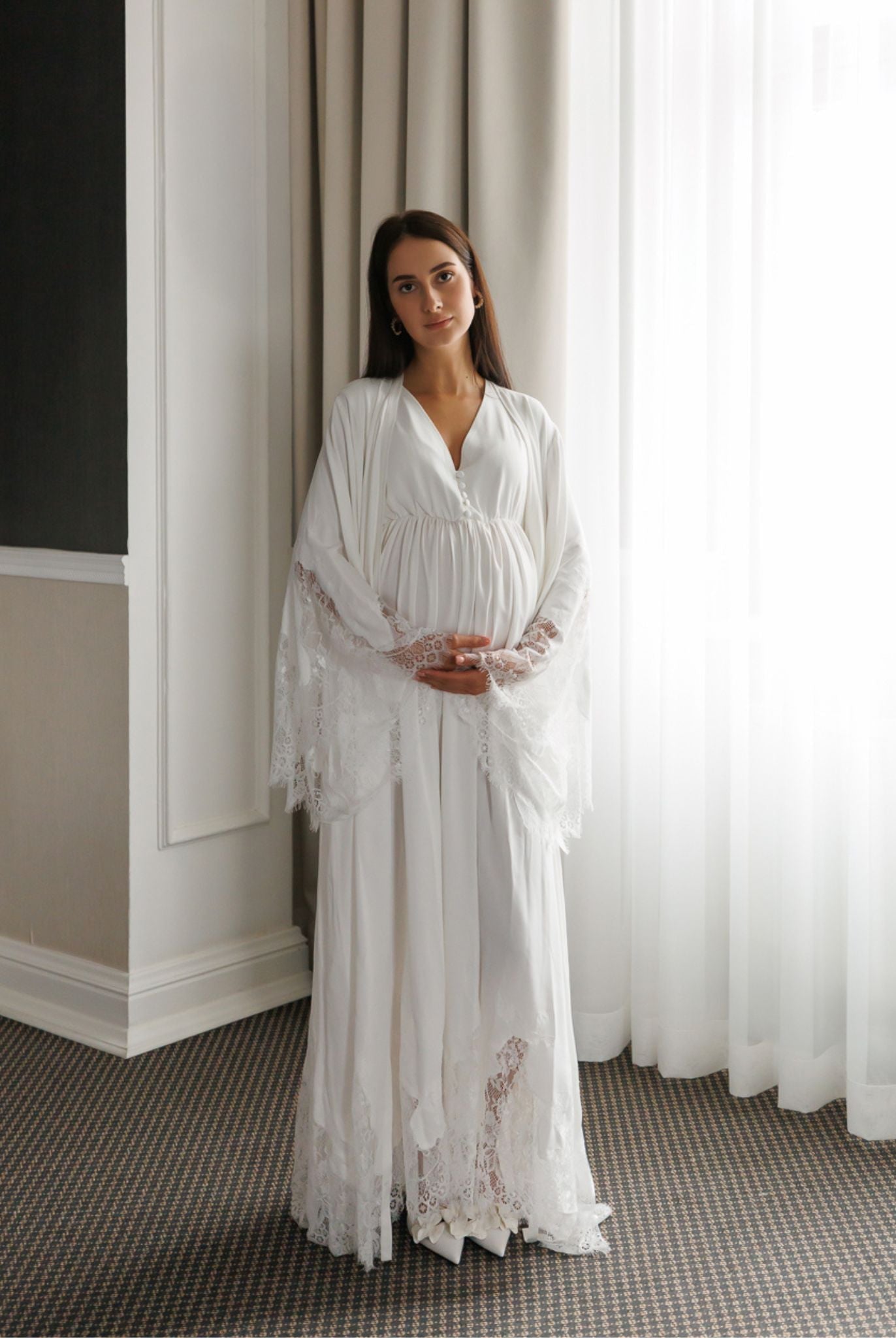 Full-length view of the Robe and Nightgown Set, emphasizing the perfect blend of functionality and daily comfort.
