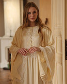 A mid-length shot of the Robe and Nightgown Set, focusing on the floor-length cut and elegant silhouette.