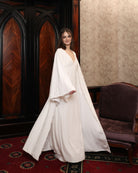 A dynamic shot of the Velvet Robe in motion, illustrating the visual poetry of the flowing silhouette.