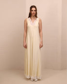 Frontal view of the wide and comfortable nightgown, showcasing the soft drape and breathable, feminine silhouette.