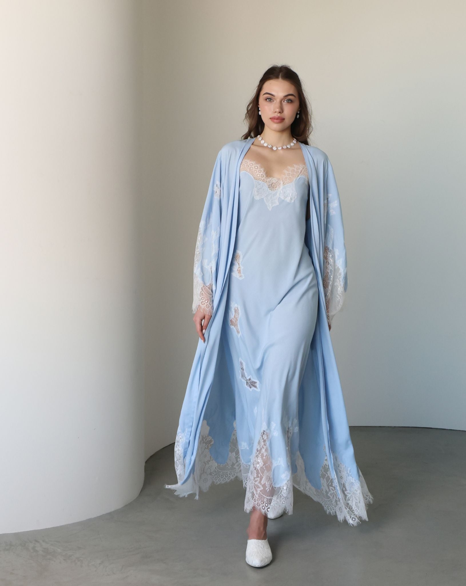 A motion shot of the attire, highlighting the graceful silhouette that moves effortlessly with every step.