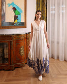 A motion shot of the Robe and Nightgown Set dress, capturing the light and breathable nature of the cotton fabric.