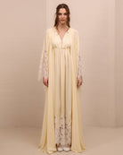 A serene static view of the ensemble, designed to blend timeless beauty with everyday comfort for mothers-to-be.