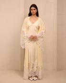 A static view of the open ensemble, showcasing the light and cool fabric that feels gentle on the skin.